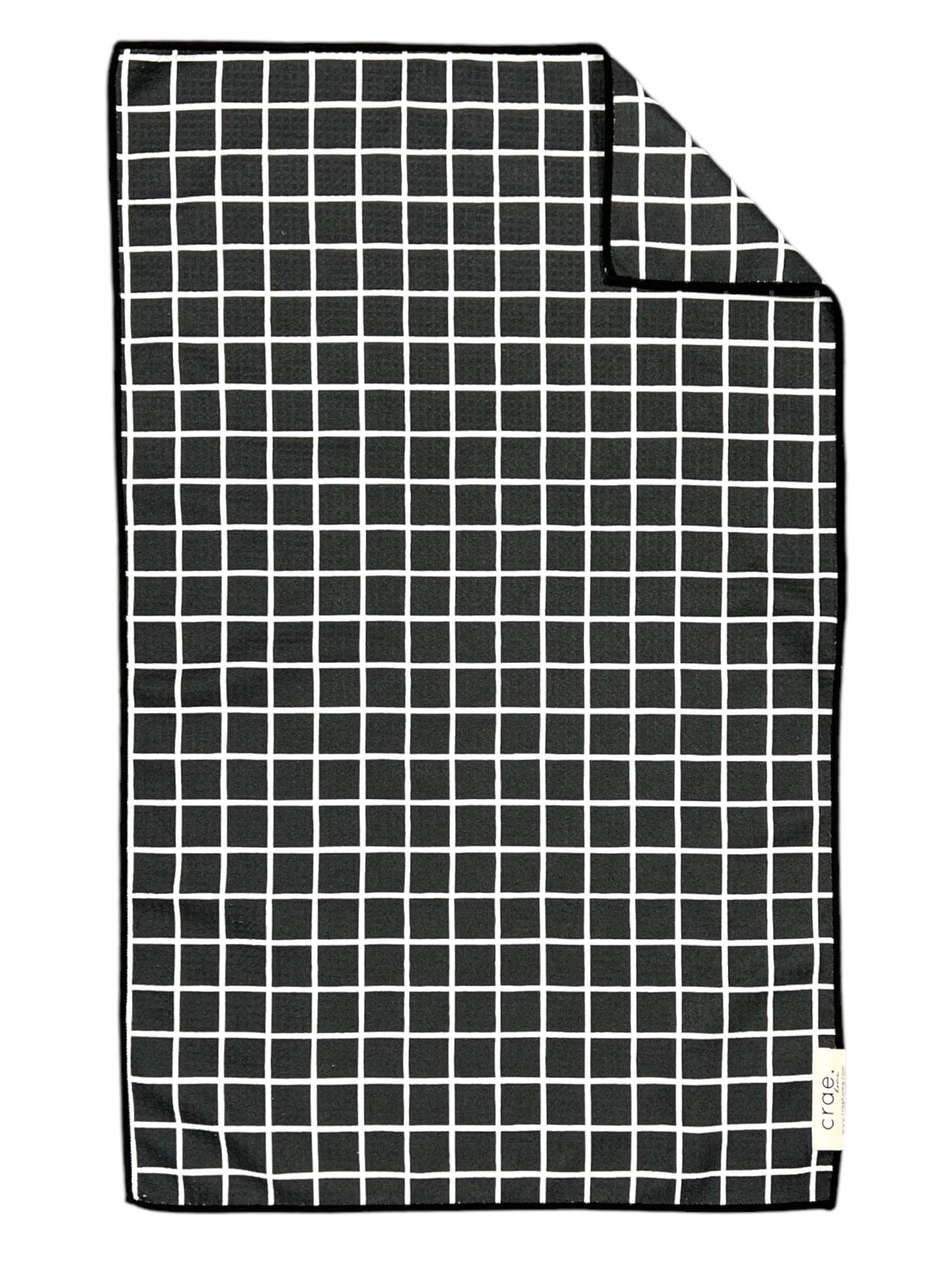 Brink: Double-Sided Hand Towel: Black/White / 17x27 in / Hand Towel Crae.Home 