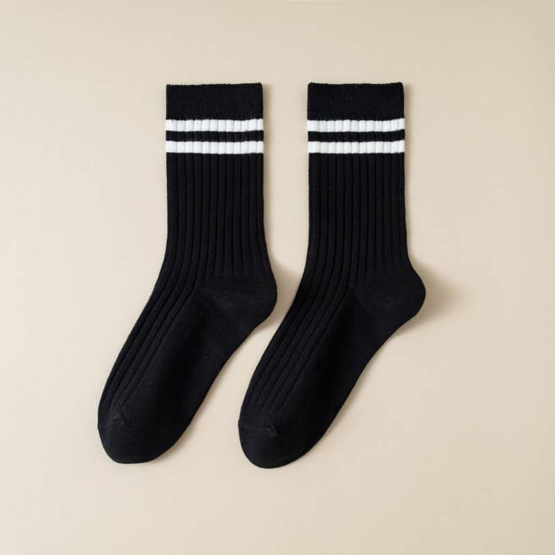 WOMAN STRIPE HALF CREW THROWBACK COTTON SOCKS | 40S02076: Off white JOSSLYN by wall to wall 