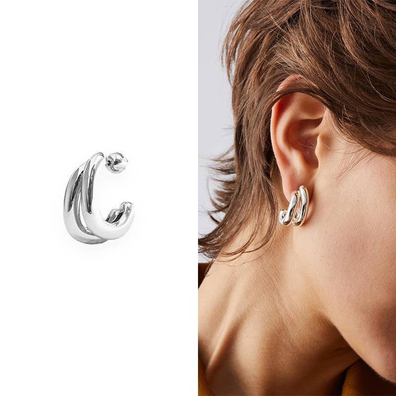Double-Hoop Sculptural Earrings | 40E491: GOLD JOSSLYN by wall to wall 