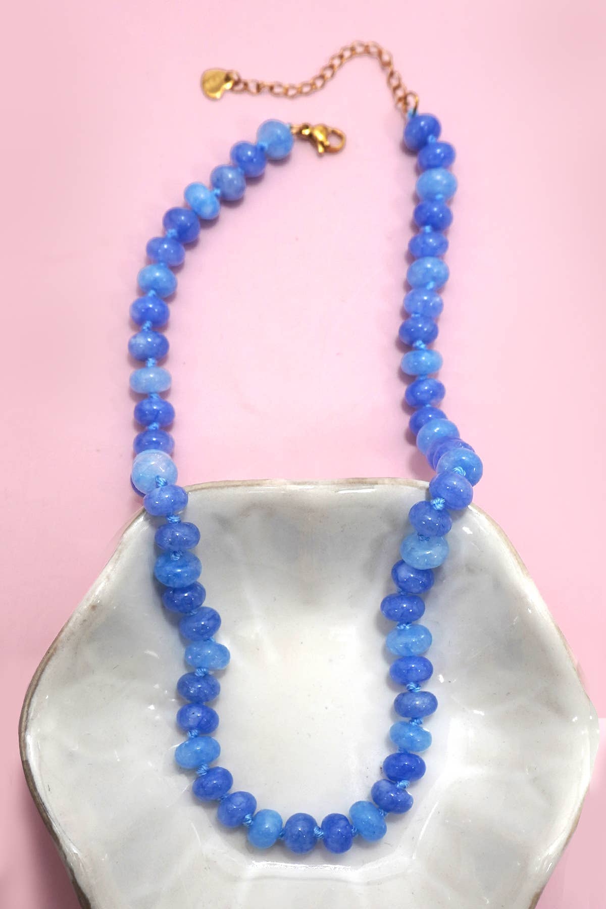Natural Stone Semi-Precious Glass Mixed Necklace | 40NK9694: B JOSSLYN by wall to wall 
