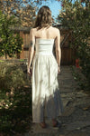 Natural Contrast Fold Over Strapless Midi Dress Dress blu pepper 