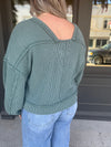 Moss Green Ribbed Oversized Long Sleeve Top Long sleeve Very J 