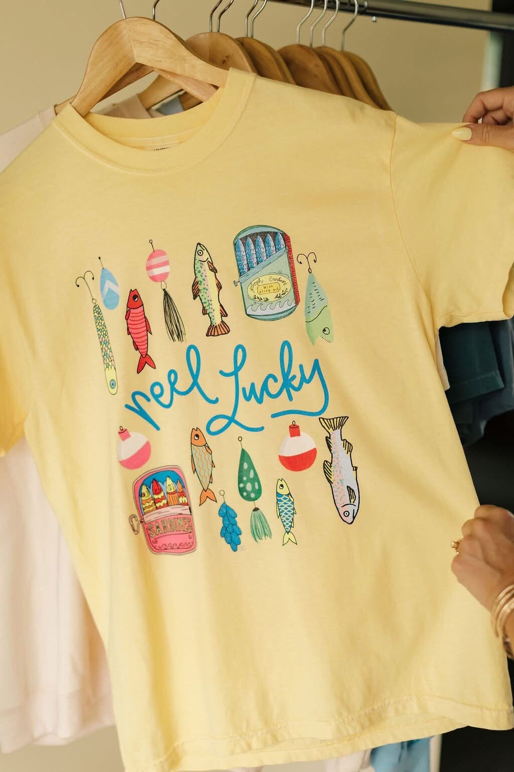 PREORDER | Reel Lucky Butter Yellow Comfort Colors Unisex Graphic Tee Chaudoin Creations 