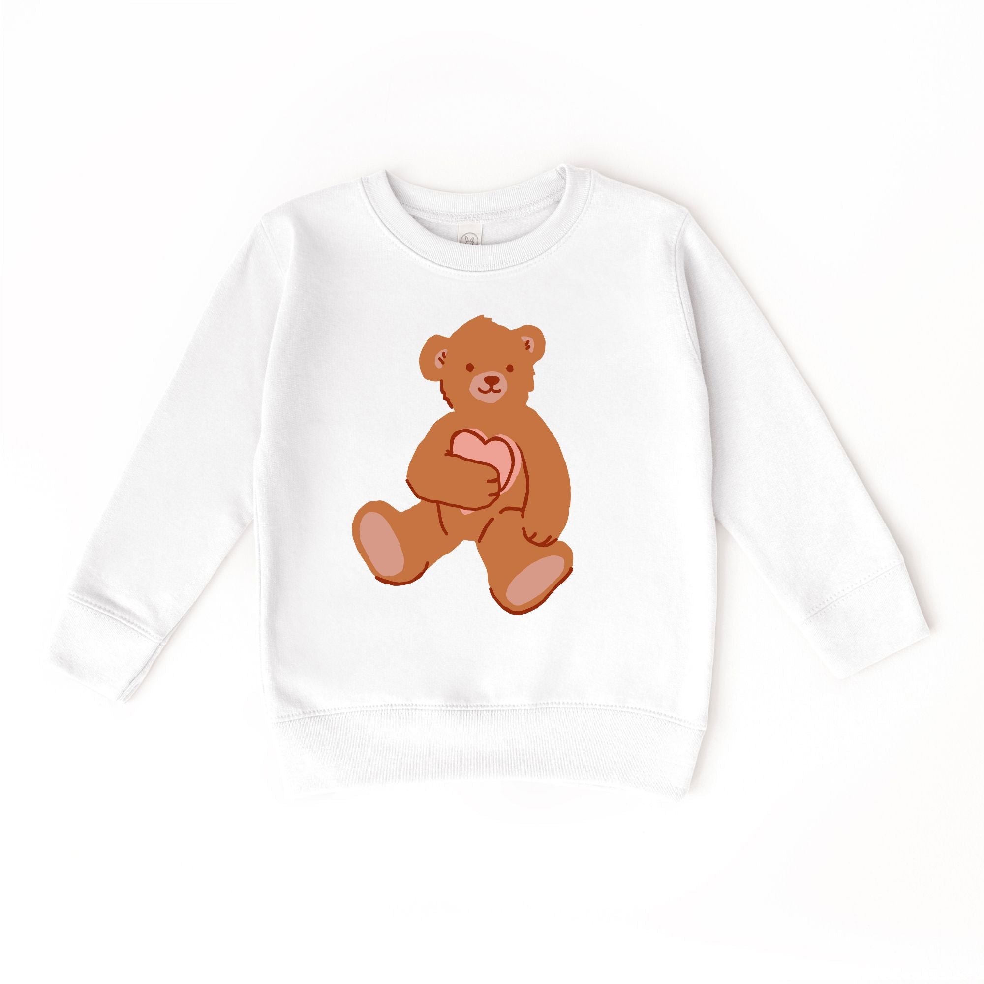 Bear Holding Heart Valentines Day Kids sweatshirt : Grey / 4T Benny &amp; Ray Apparel 