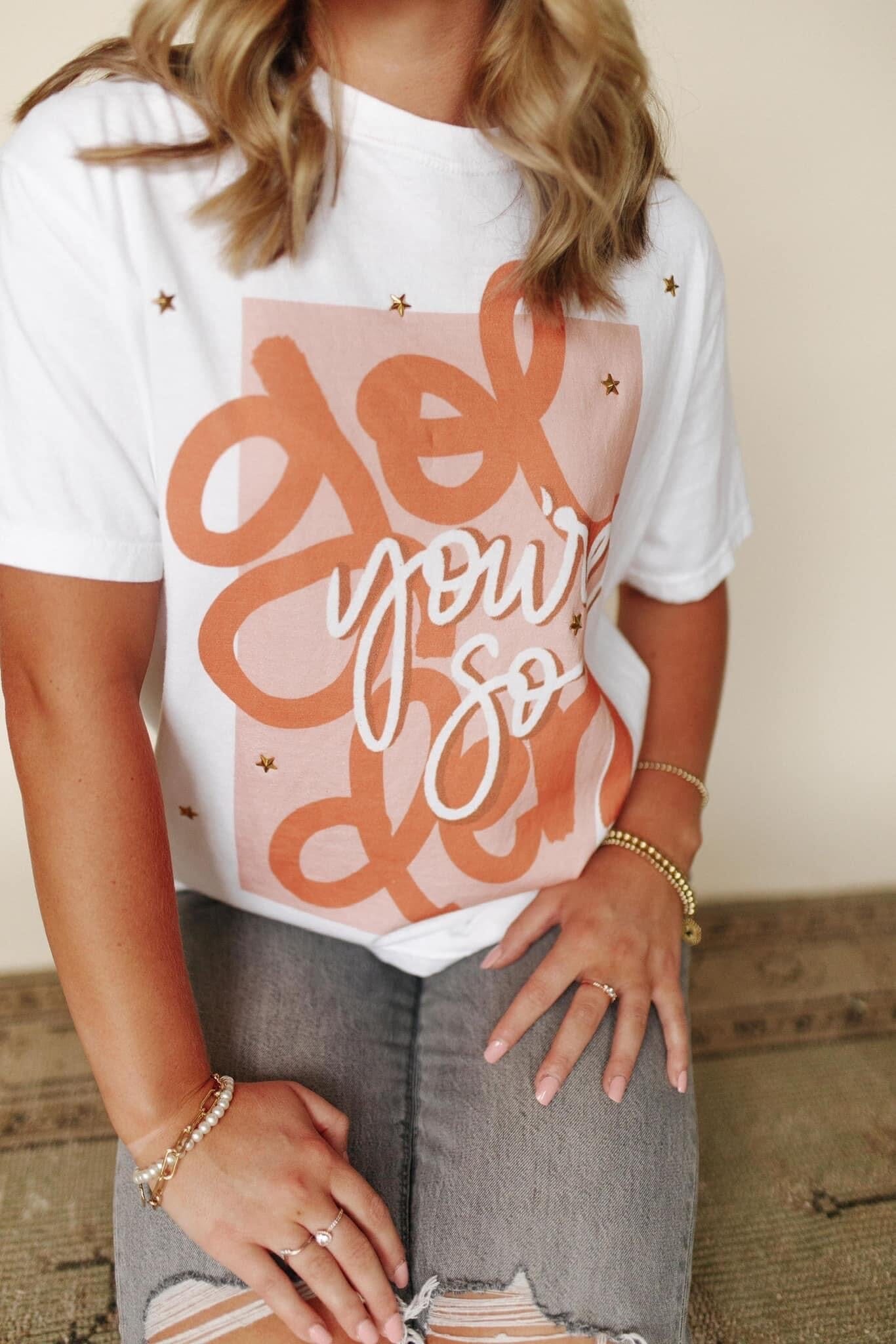 You’re So Golden 3D Gold Star Graphic Tee The Humming Arrow Boutique 