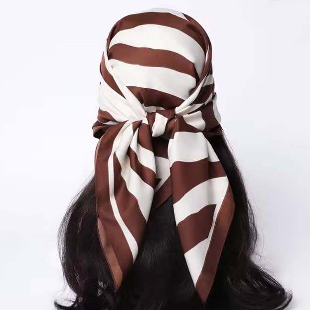 Large Vintage Zebra Print Bandana Scarf | 40SC702: ZEBRA JOSSLYN by wall to wall 