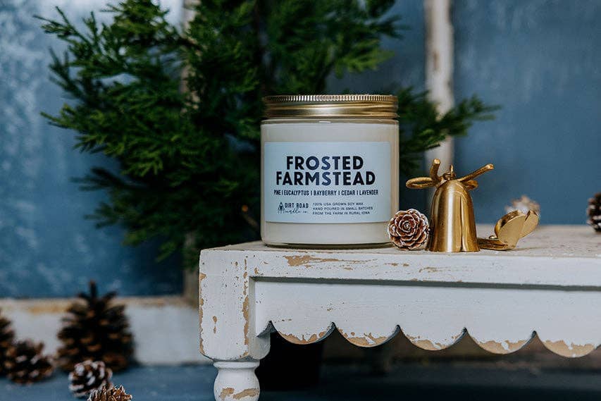 Frosted Farmstead Candle: 8 oz Candle Dirt Road Candle Co 