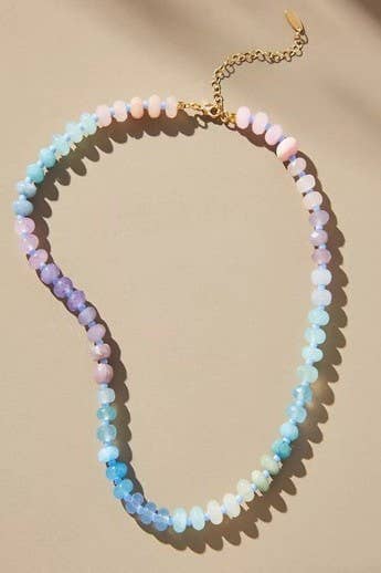 Natural Stone Semi-Precious Glass Mixed Necklace | 40NK9694: B JOSSLYN by wall to wall 