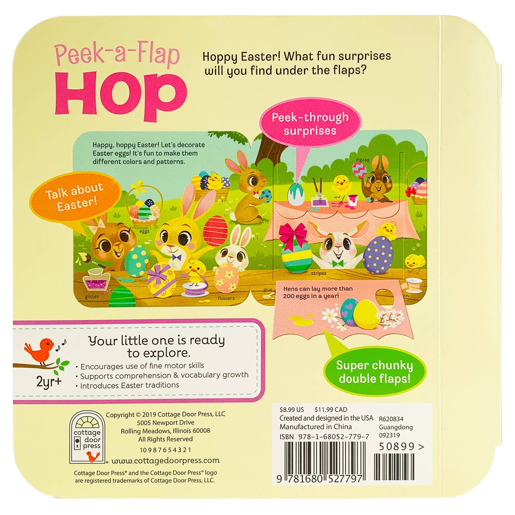 Hop Easter Lift-a-Flap Board Book Cottage Door Press 
