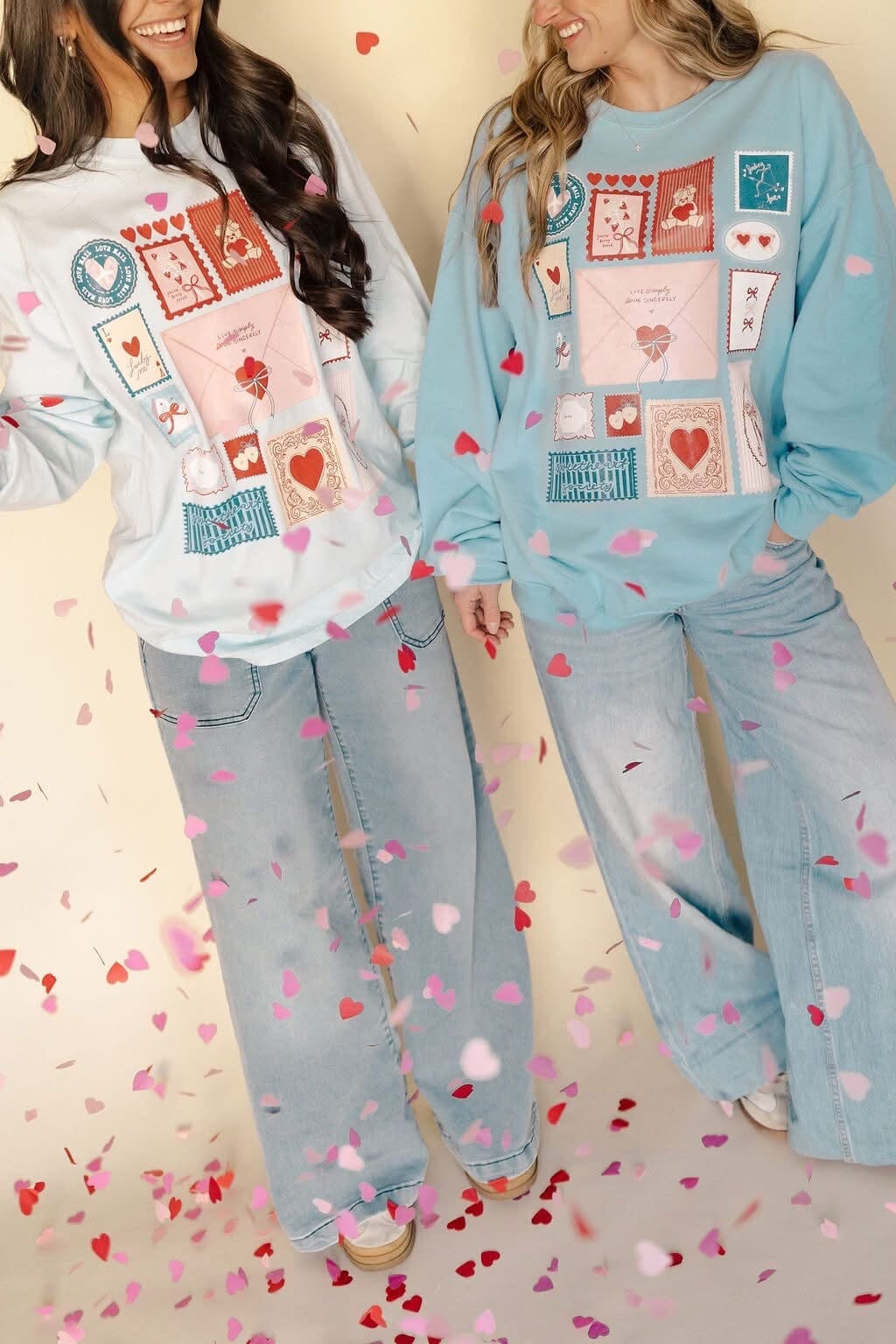 PREORDER | Valentine’s Day Stamp Light Blue Short Sleeve Graphic Tee Short sleeve Chaudoin Creations 