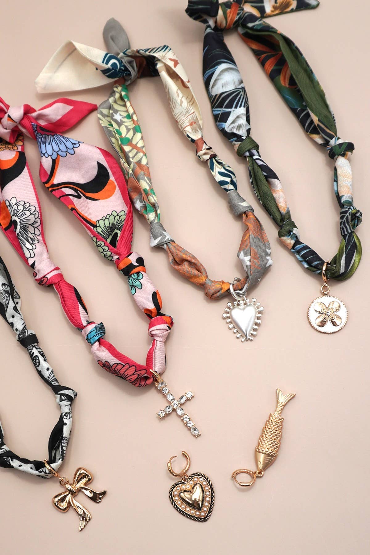 Handcrafted Scarf Interchangeable Charm Necklace | 80N92095: K JOSSLYN by wall to wall 