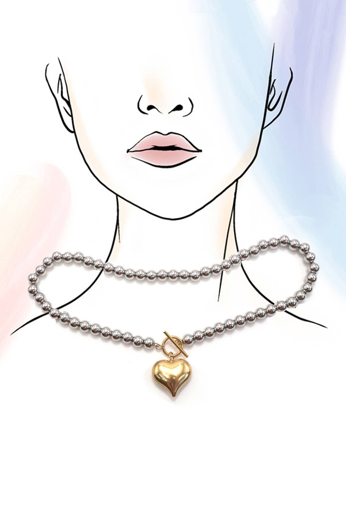18K Stainless Steel Tarnish Free Waterproof Neck | 40NK9505: TWO TONE JOSSLYN by wall to wall 