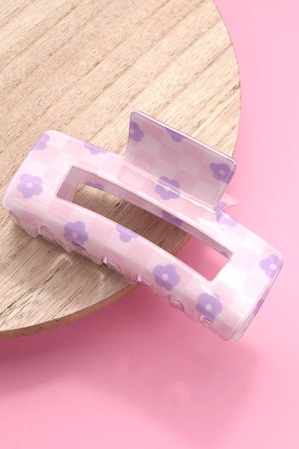 DAISY CHECKER HAIR CLAW CLIPS | 40H727: Brown JOSSLYN by wall to wall 