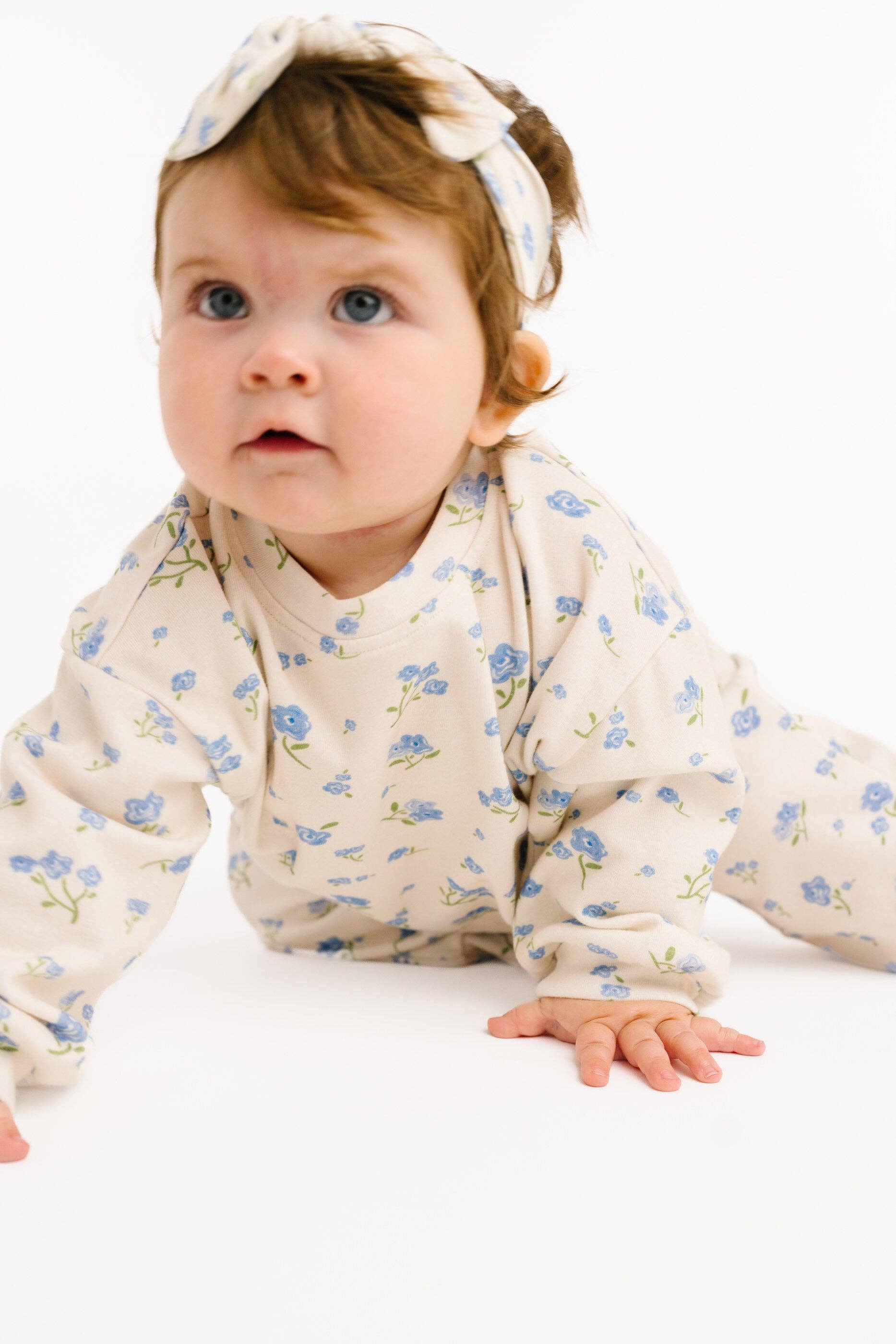 Blue Blooms Sweatsuit: 3T Little One Shop 