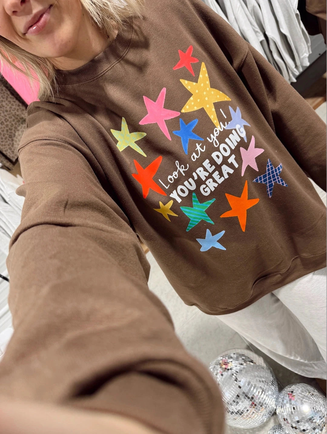 PREORDER | You’re Doing Great Brown Crewneck Jules Co 