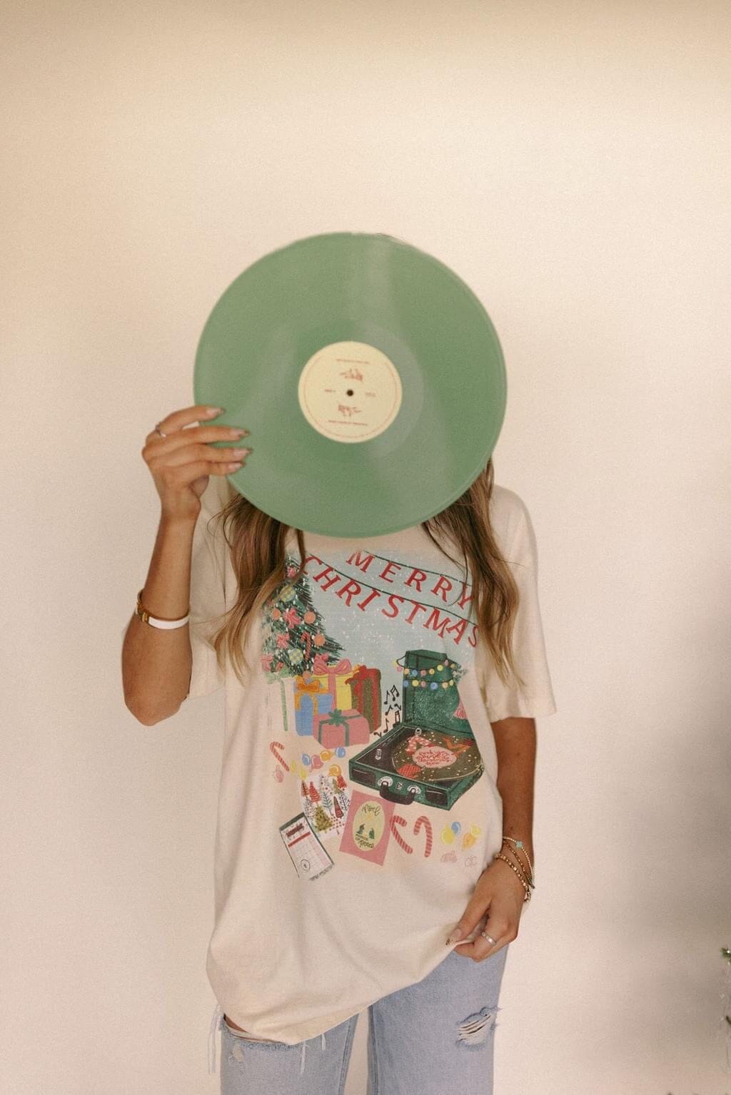 Vintage Christmas Ivory Comfort Colors Graphic Tee Short sleeve Chaudoin Creations 