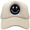 Katydid Tan and Black Lightning Smiley Otto Trucker Hat Hats Katydid 