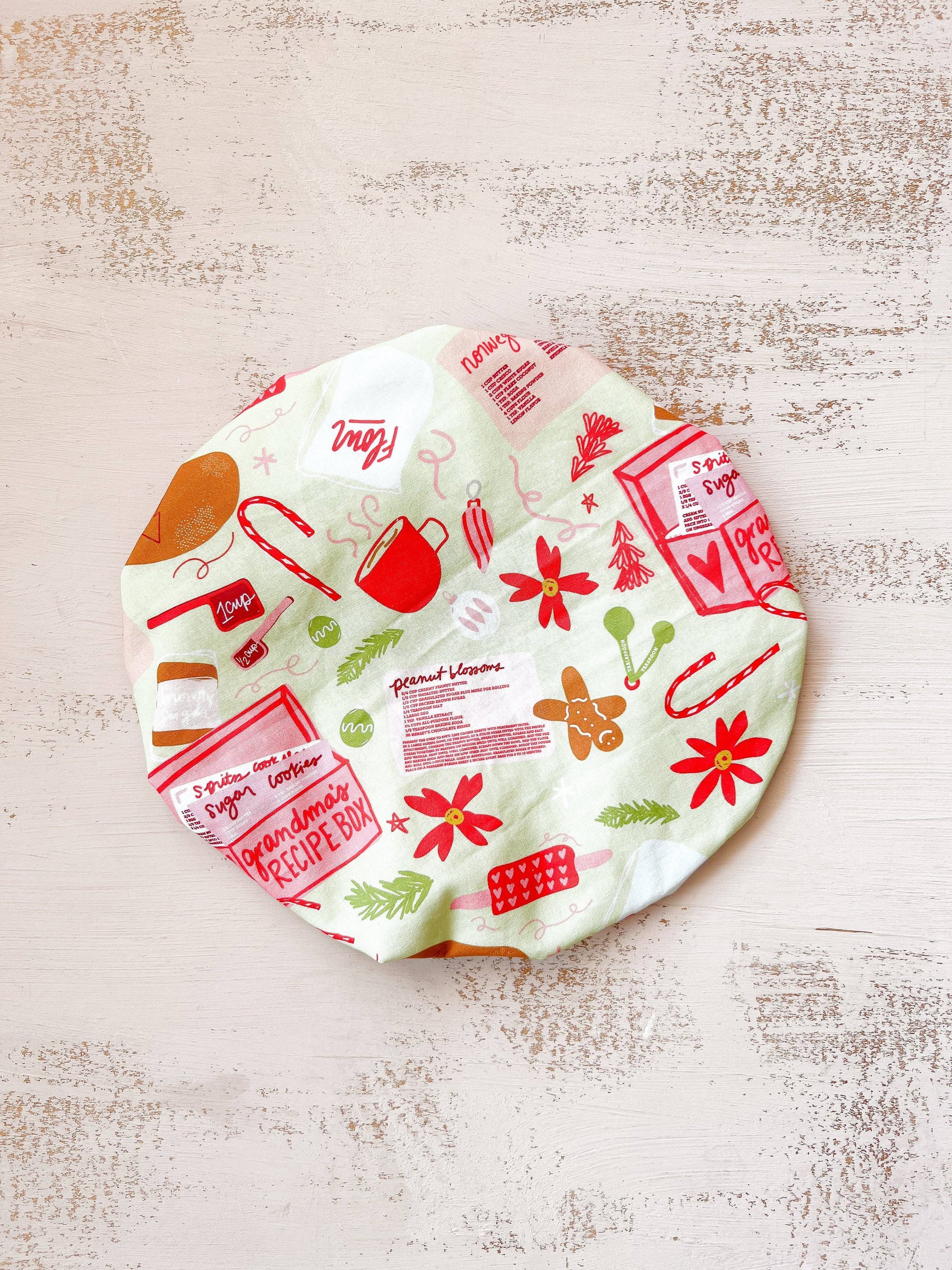 Heirloom Baking 10.5" Bowl Cover | Holiday Baking, Christmas Doe A Deer 