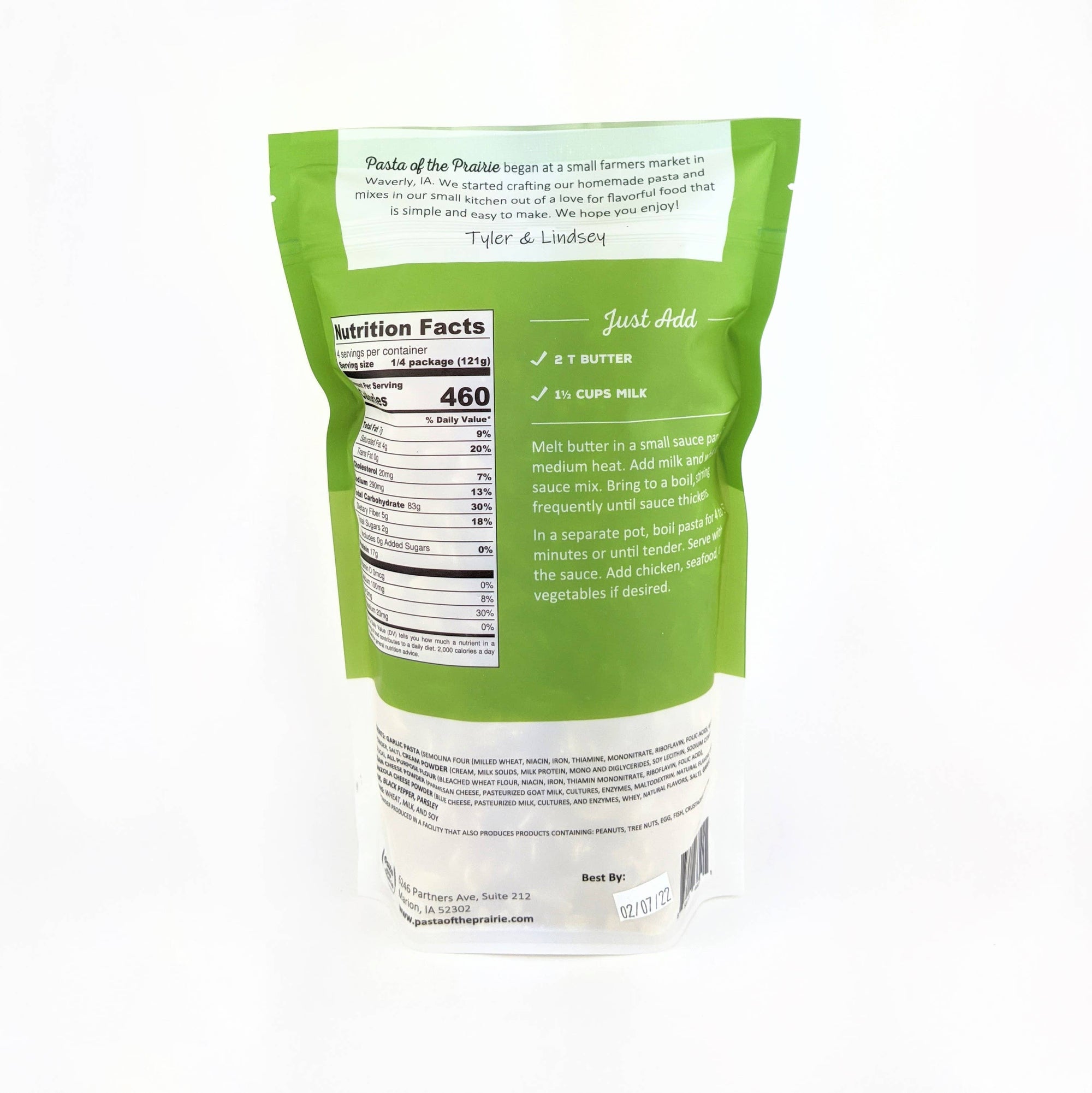 Creamy Alfredo Meal Kit with Garlic Pasta Pasta of the Prairie 