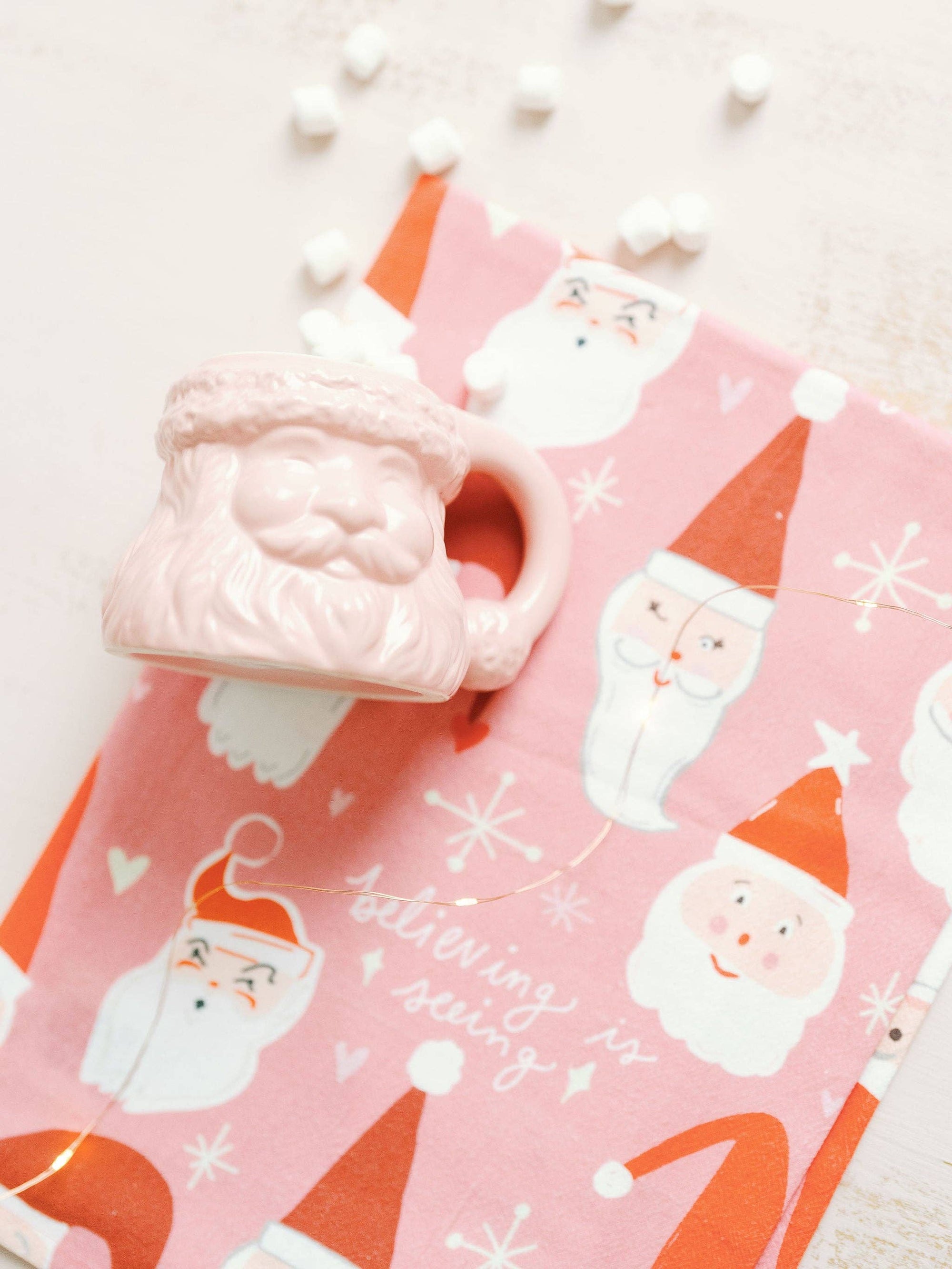 Believing Is Seeing Santa Full Pattern Towel, Holiday Doe A Deer 