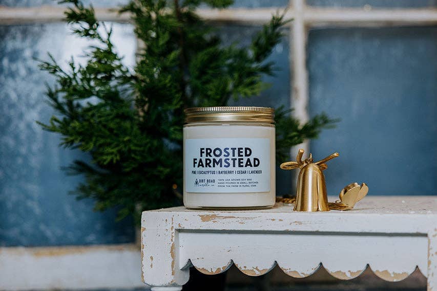 Frosted Farmstead Candle: 8 oz Candle Dirt Road Candle Co 