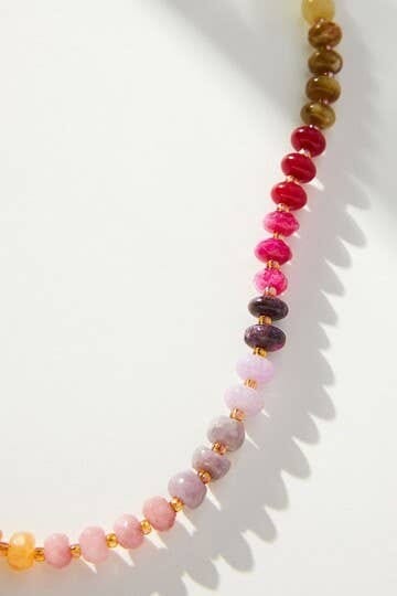 NATURAL AGATE GLASS SEMI PRECIOUS BEAD NECKLACE | 80N896: 1E JOSSLYN by wall to wall 