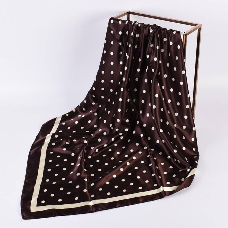 LARGE POLKA DOT PRINT BANDANA SCARF | 40SC694: IVORY JOSSLYN by wall to wall 