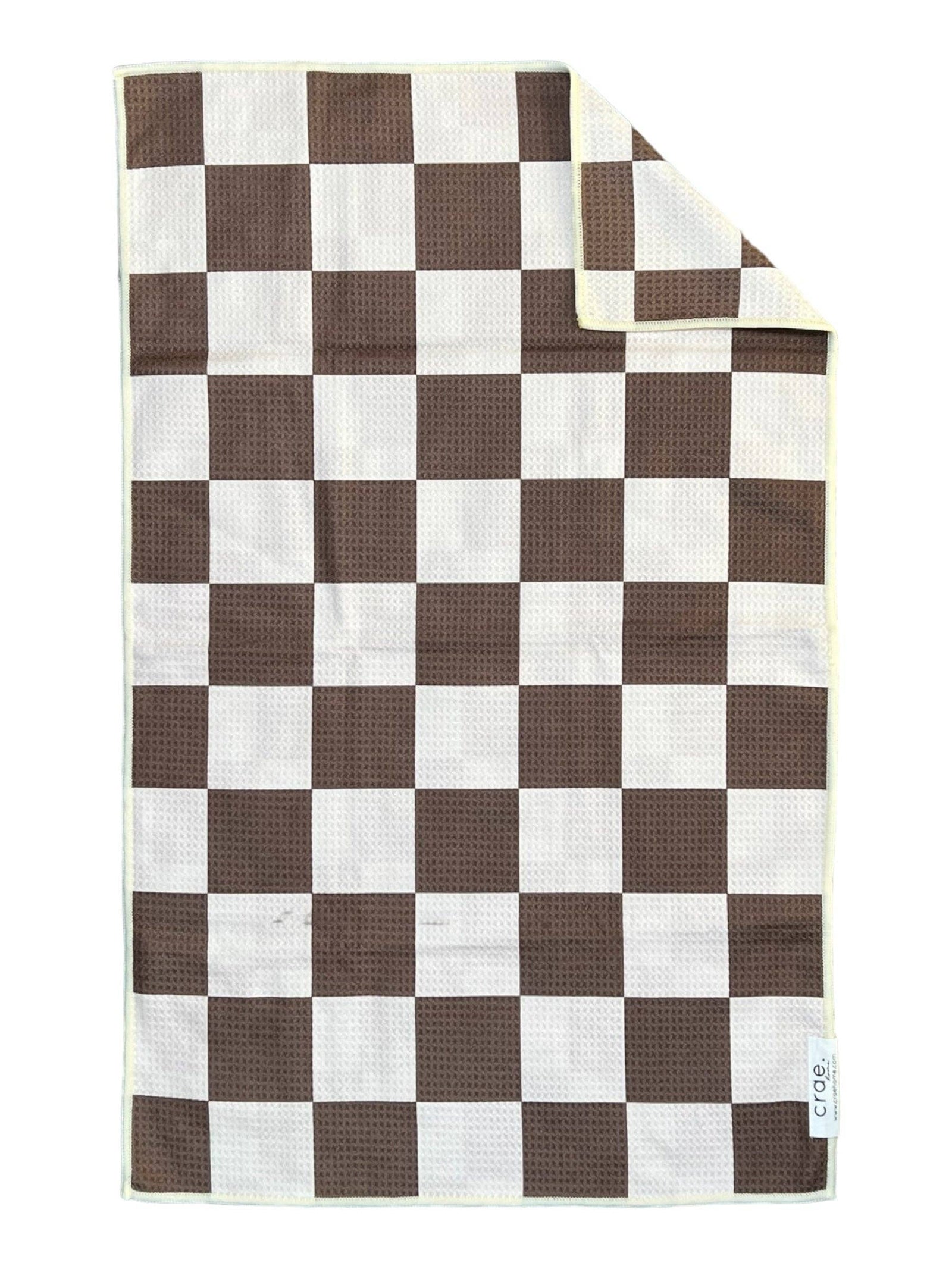Chocolate Check: Double-Sided Hand Towel: Cream/Brown / 17x27 in / Hand Towel Crae.Home 