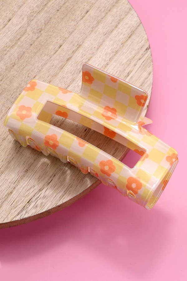 DAISY CHECKER HAIR CLAW CLIPS | 40H727: Brown JOSSLYN by wall to wall 