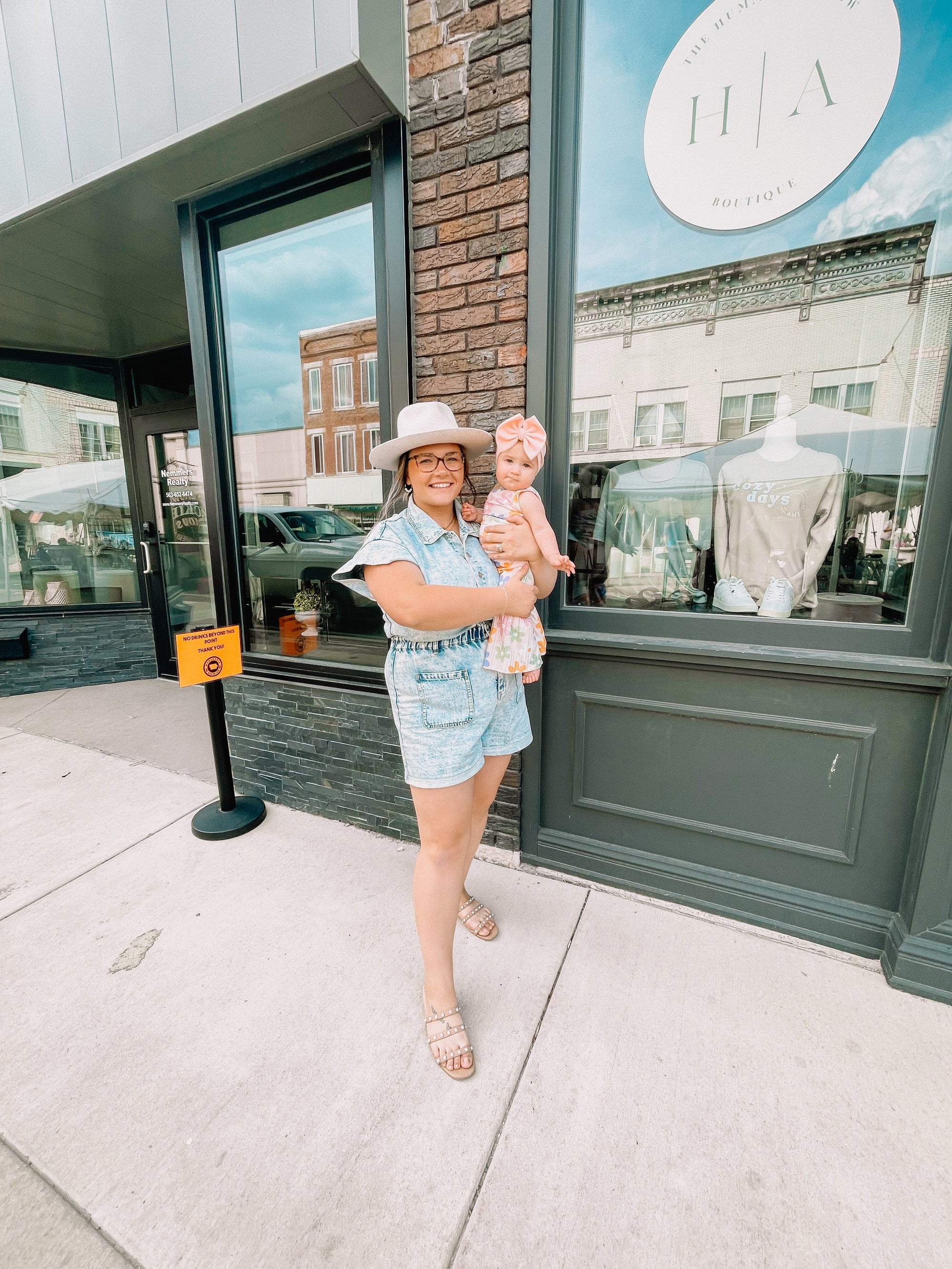 Lola Washed Denim Button Down Romper Jumpsuits &amp; Rompers Anniewear 