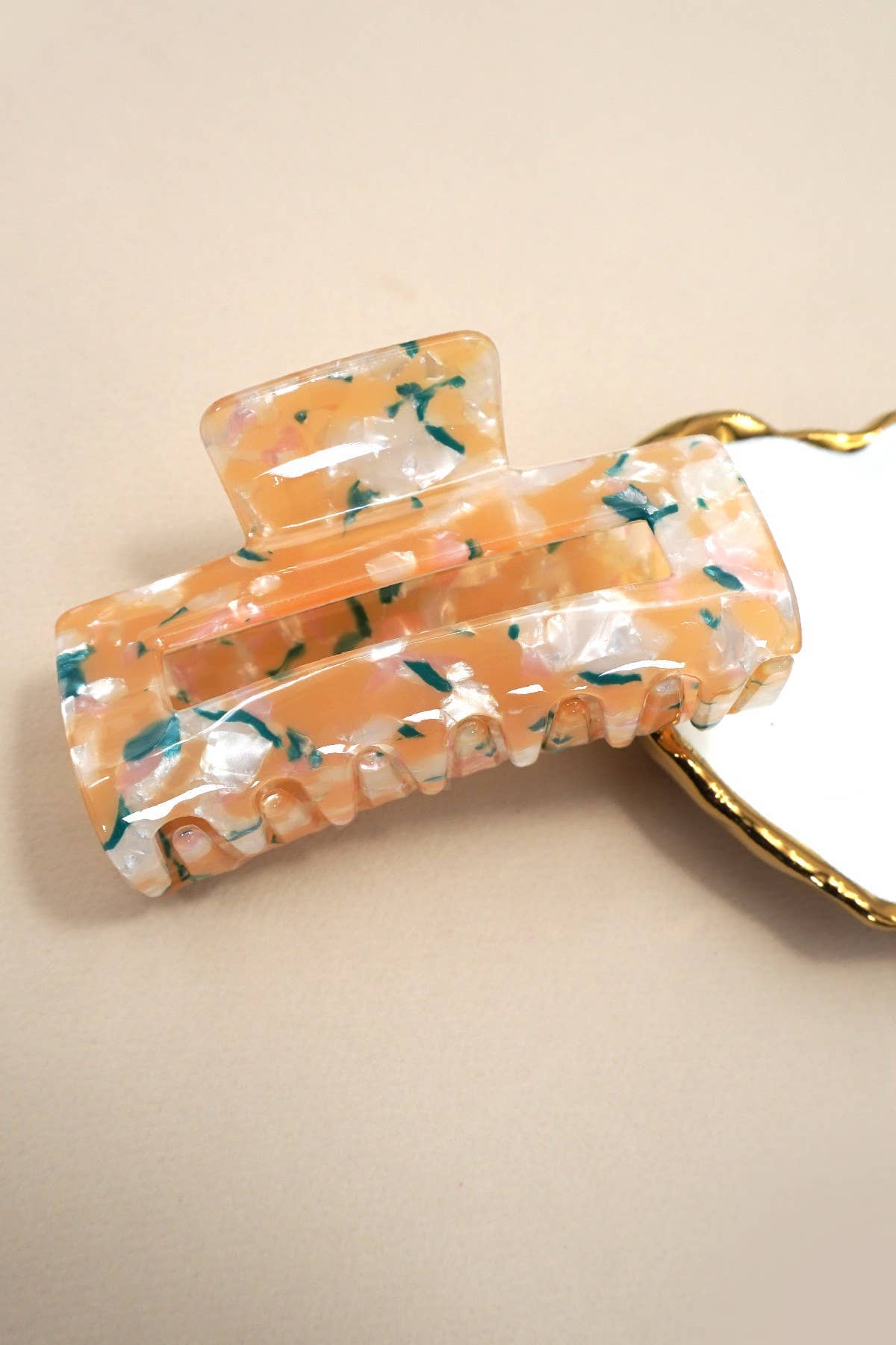 Marbled Acetate Rectangle Hair Claw Clips | 40H1041: TORT JOSSLYN by wall to wall 