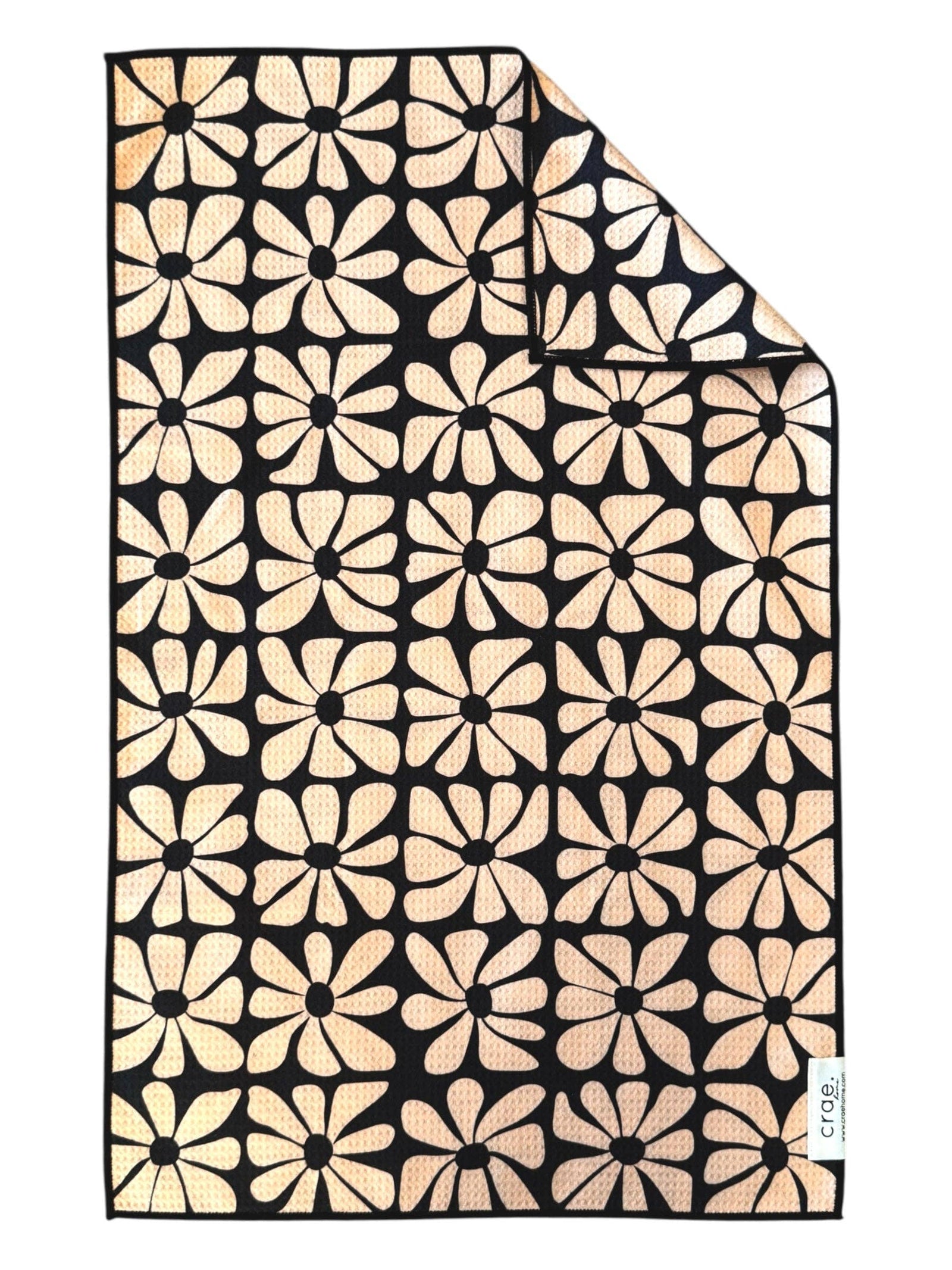 Dark Darling: Double-Sided Hand Towel: Black/Cream / 17x27 in / Hand Towel Crae.Home 