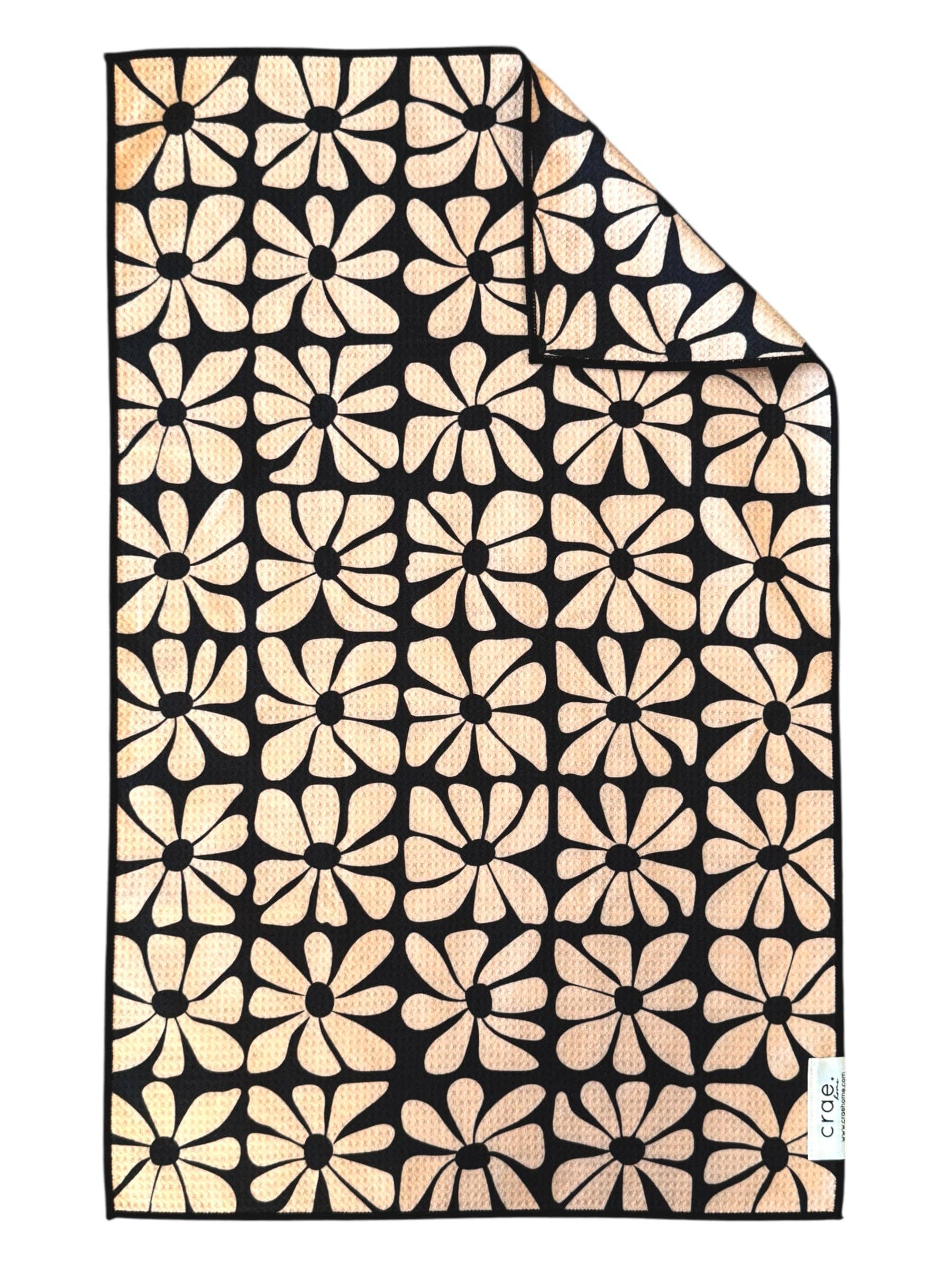 Dark Darling: Double-Sided Hand Towel: Black/Cream / 17x27 in / Hand Towel Crae.Home 