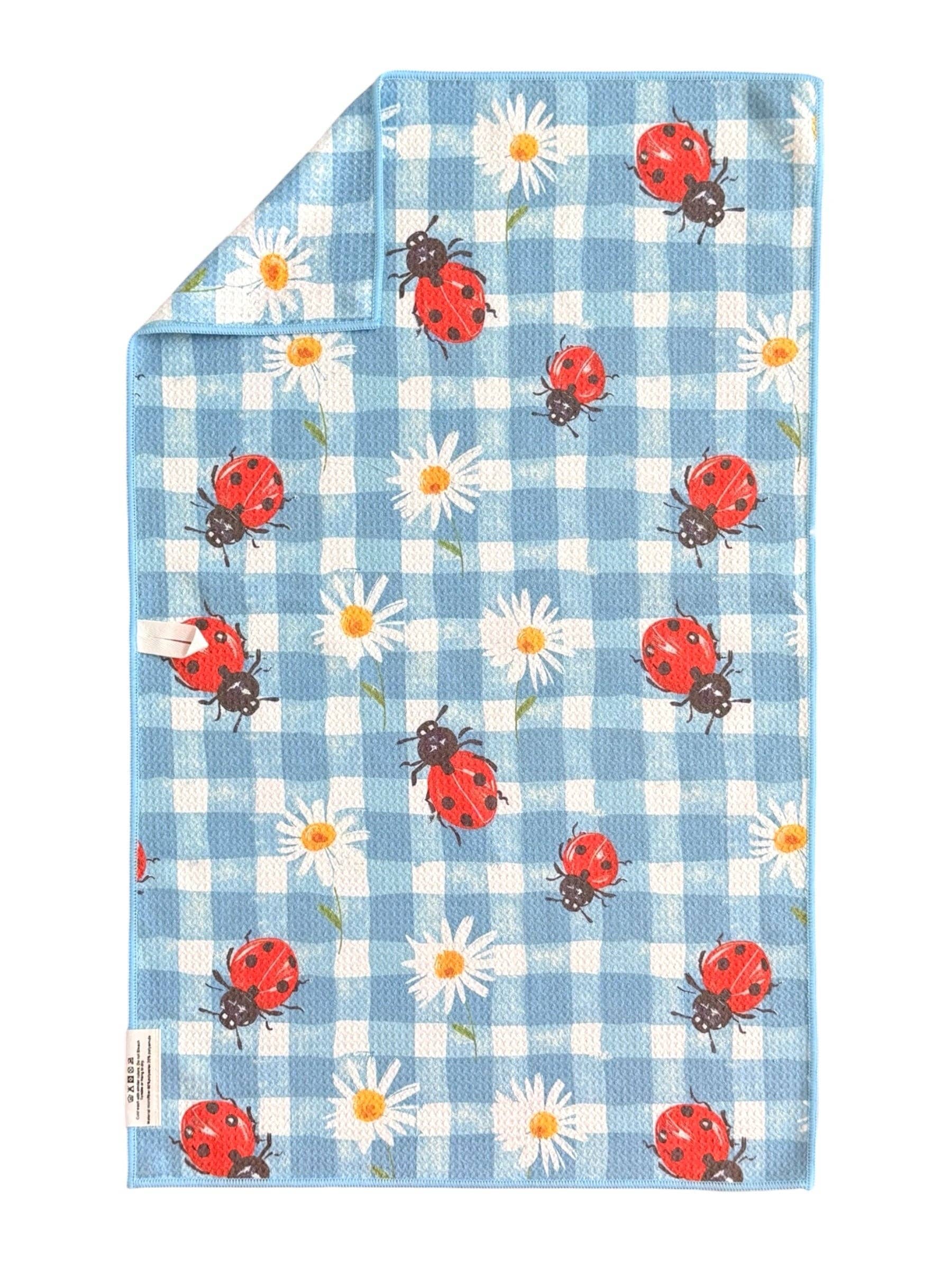 Garden Hop: Double-Sided Hand Towel: Blue / Hand Towel (17 in x 27 in) Crae.Home 