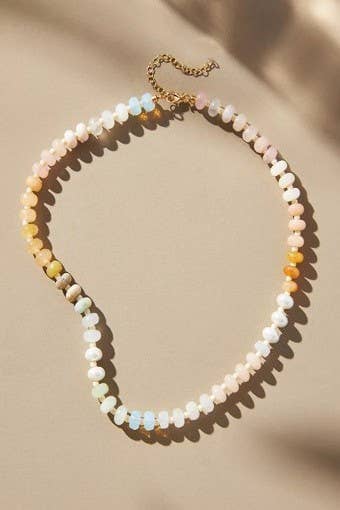 Natural Stone Semi-Precious Glass Mixed Necklace | 40NK9694: B JOSSLYN by wall to wall 