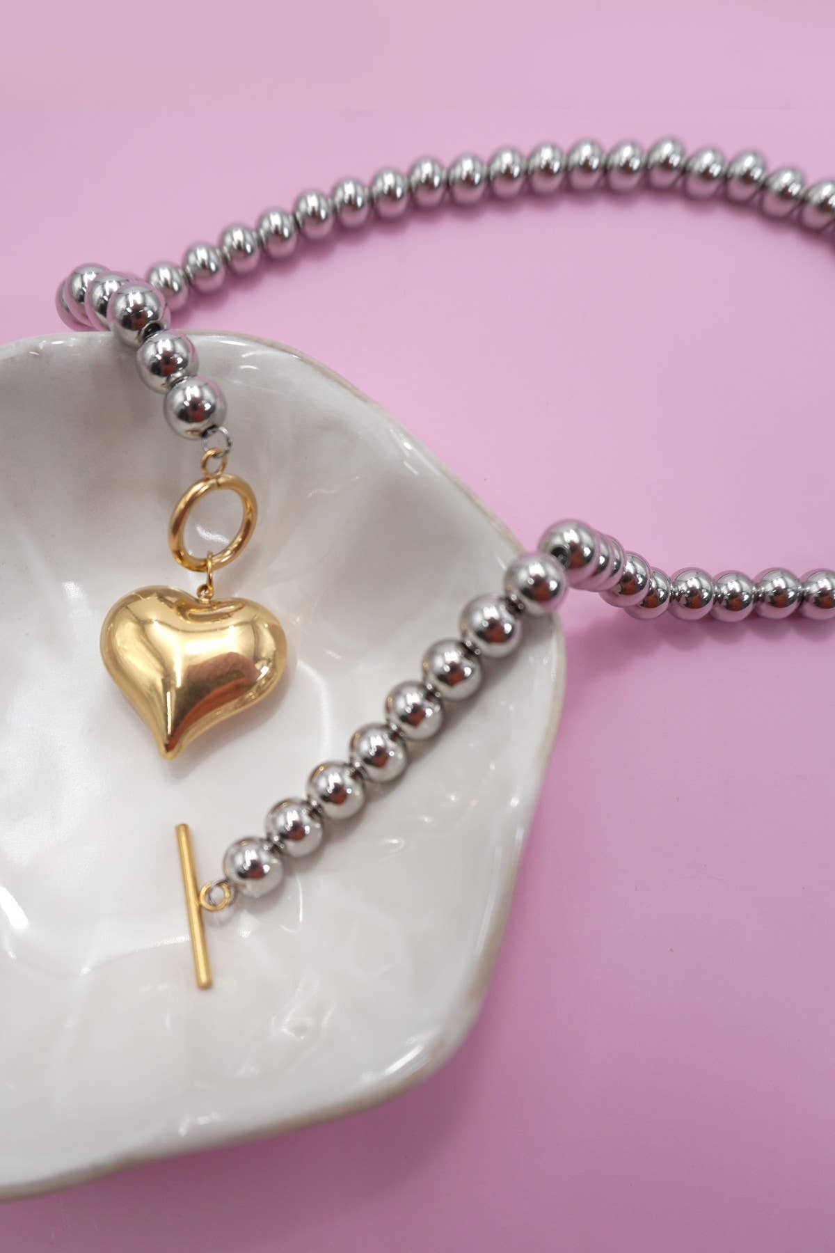 18K Stainless Steel Tarnish Free Waterproof Neck | 40NK9505: TWO TONE JOSSLYN by wall to wall 