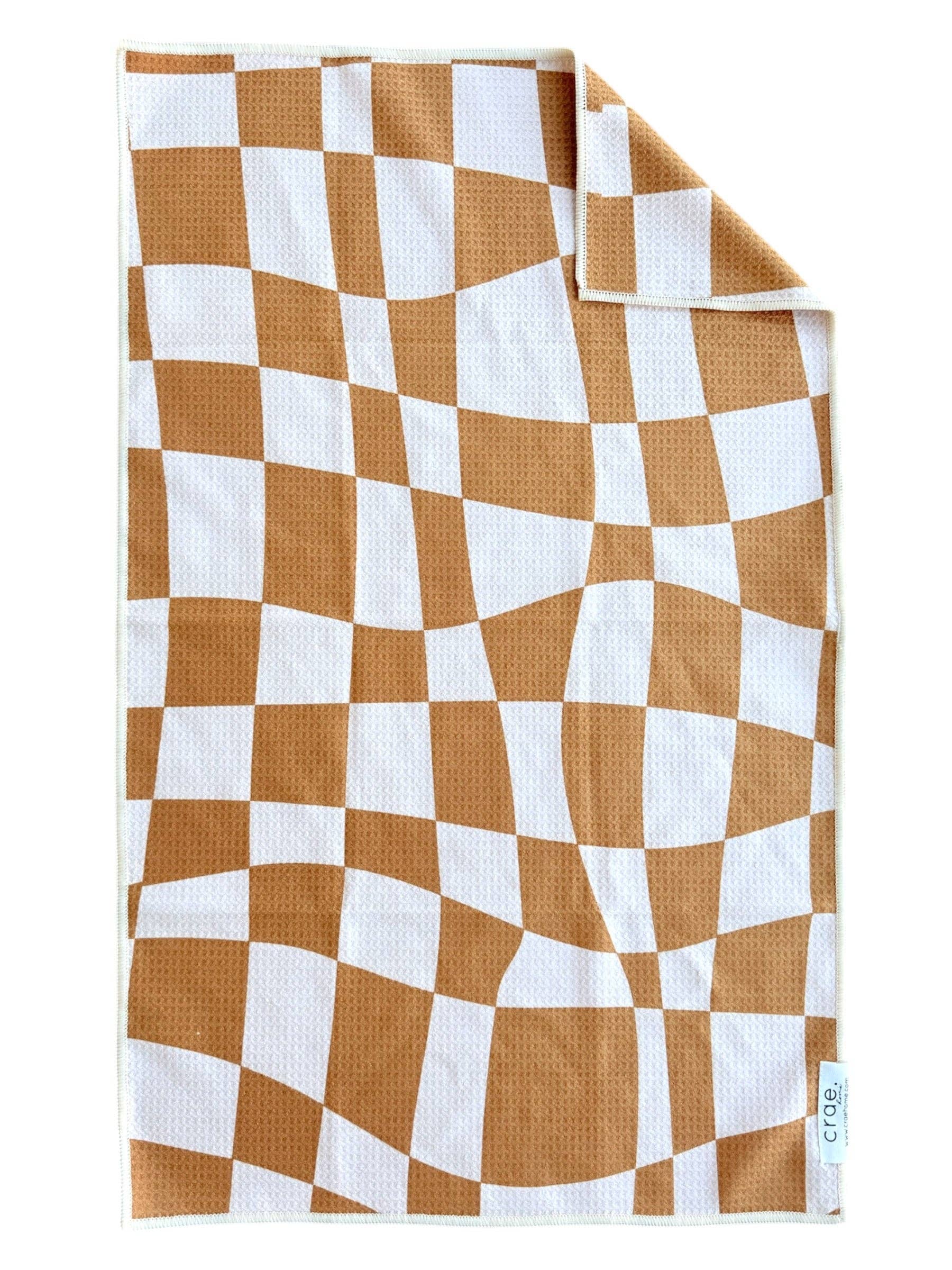 Dune: Double-Sided Hand Towel: Brown/Cream / 17x27 in / Hand Towel Crae.Home 