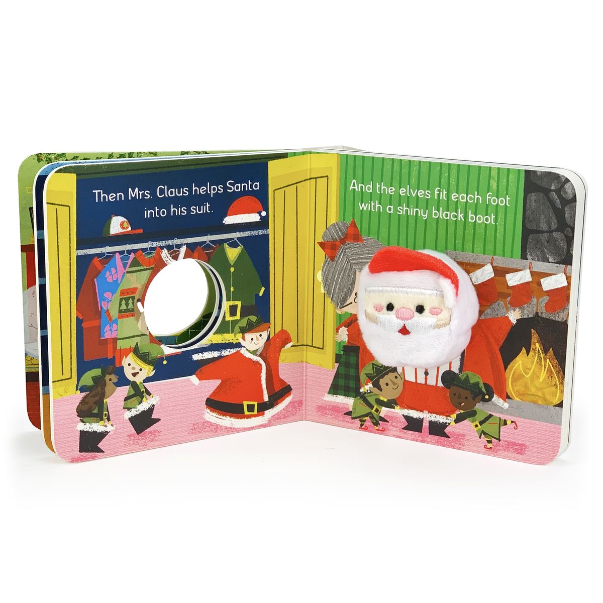 Santa's Big Day Finger Puppet Board Book Cottage Door Press 