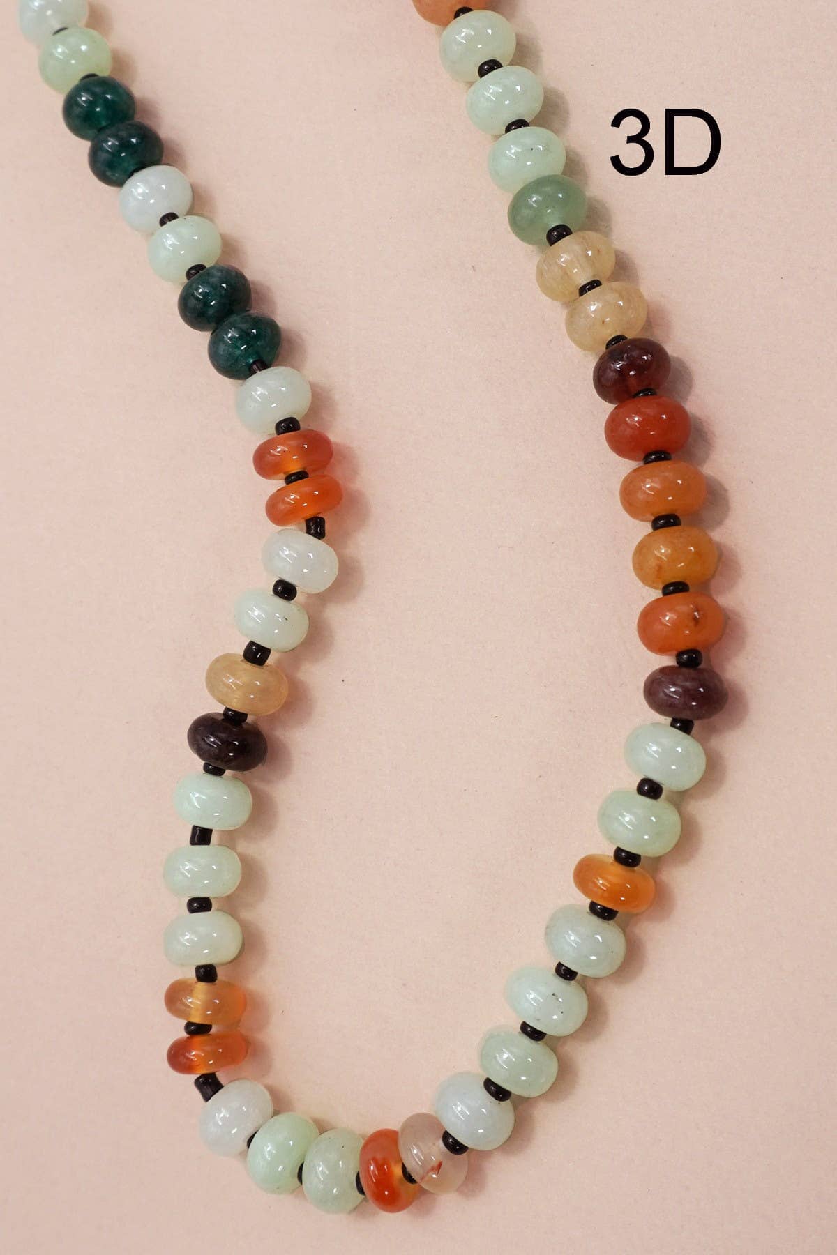 NATURAL AGATE GLASS SEMI PRECIOUS BEAD NECKLACE | 80N896: 1E JOSSLYN by wall to wall 