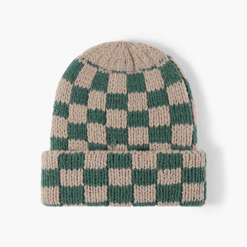 CHECKER SOFT PLUSH BEANIE HAT | 40BN917: TAN JOSSLYN by wall to wall 