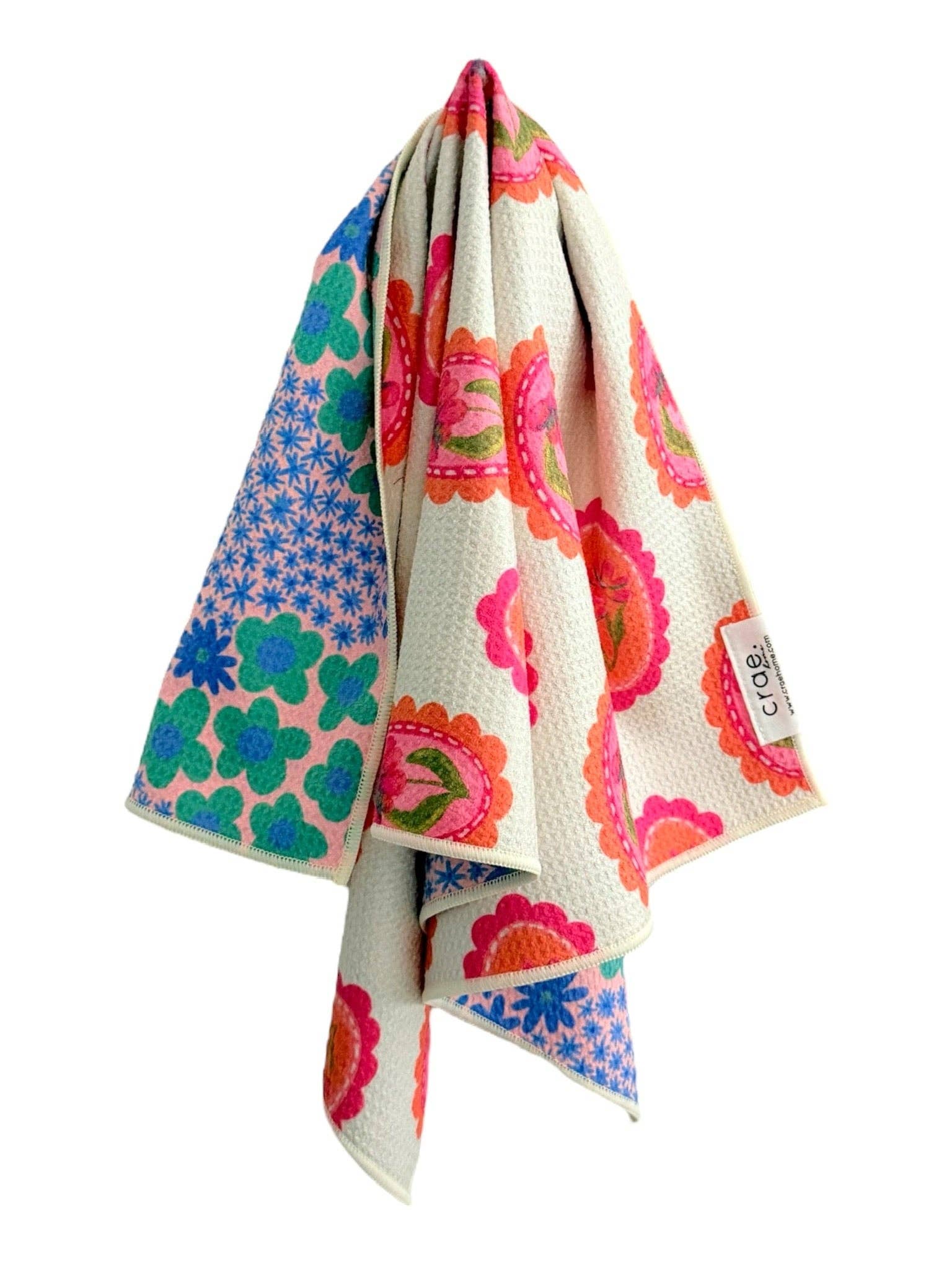 Marilyn: Reversible Hand Towel: Cream/Purple / 19x29 / Hand Towel Crae.Home 