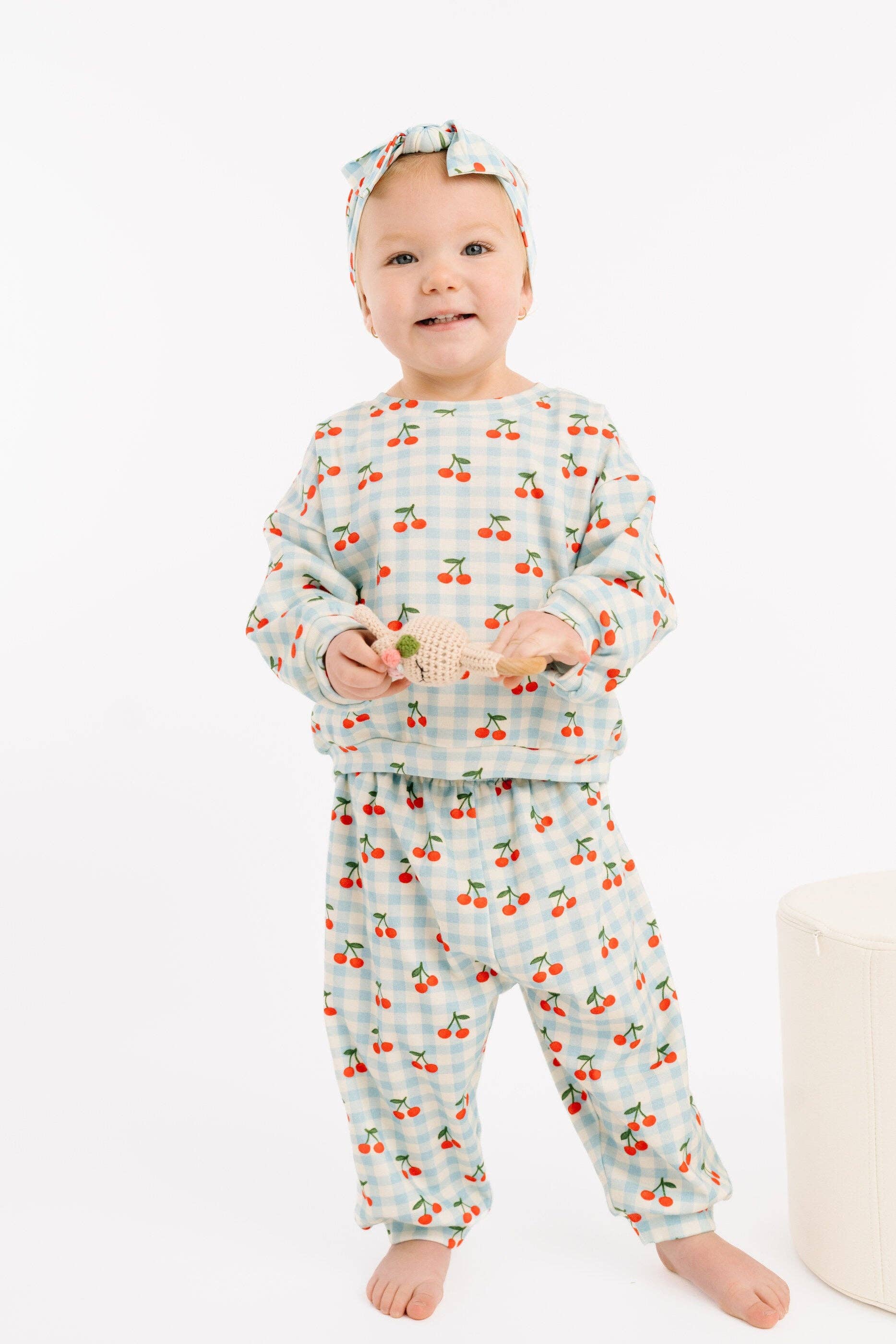 Cherry Picnic Sweatsuit: 3T Little One Shop 
