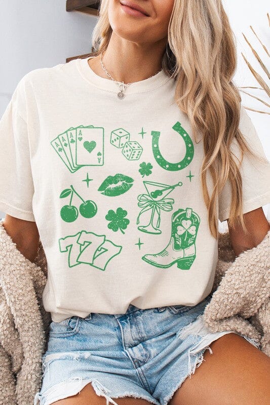 Lucky No 7 Charm Graphic Tee Short sleeve Golden Rose 