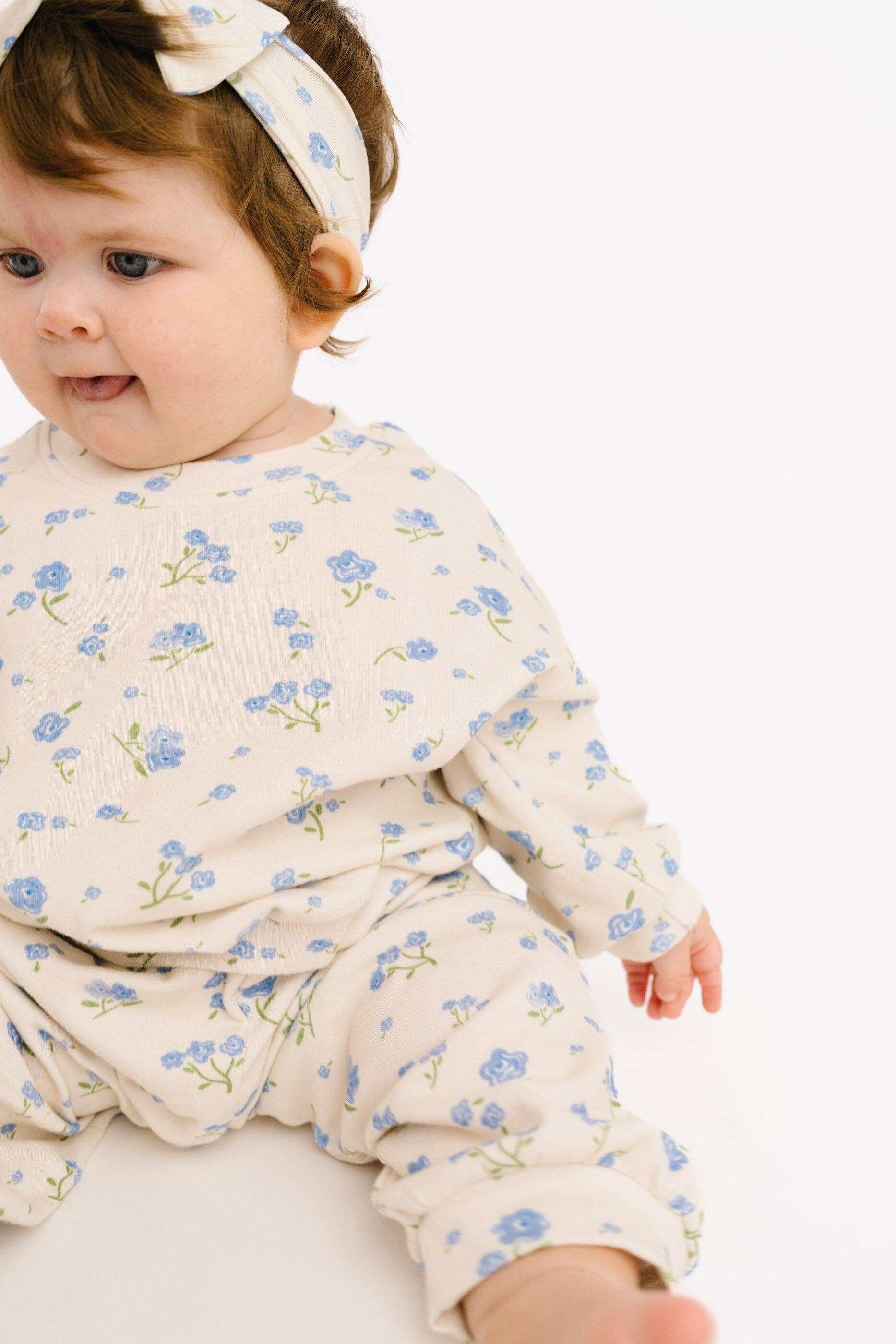 Blue Blooms Sweatsuit: 5T Little One Shop 