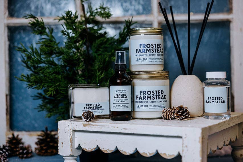 Frosted Farmstead Candle: 8 oz Candle Dirt Road Candle Co 