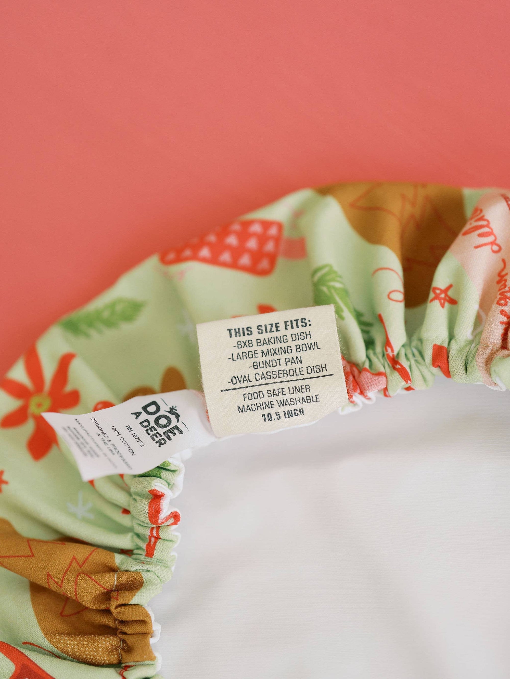 Heirloom Baking 10.5" Bowl Cover | Holiday Baking, Christmas Doe A Deer 