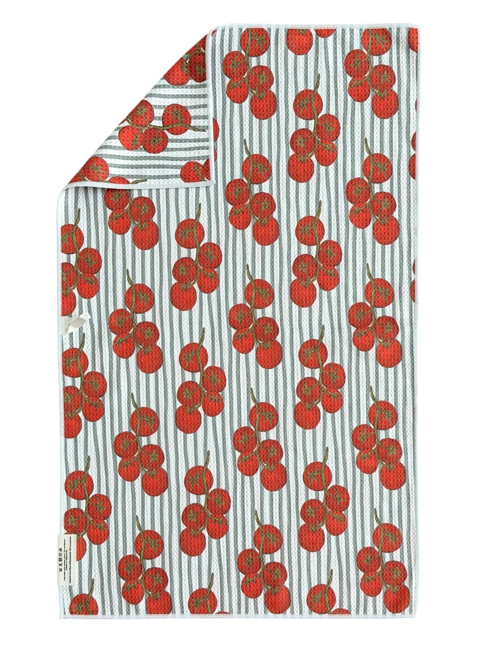 Tomato, Tomahto: Double-Sided Hand Towel: White/Grey / Hand Towel (17 in x 27 in) Crae.Home 