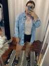 Denim Snap Button Long Oversized Jacket Outerwear The Humming Arrow Boutique 