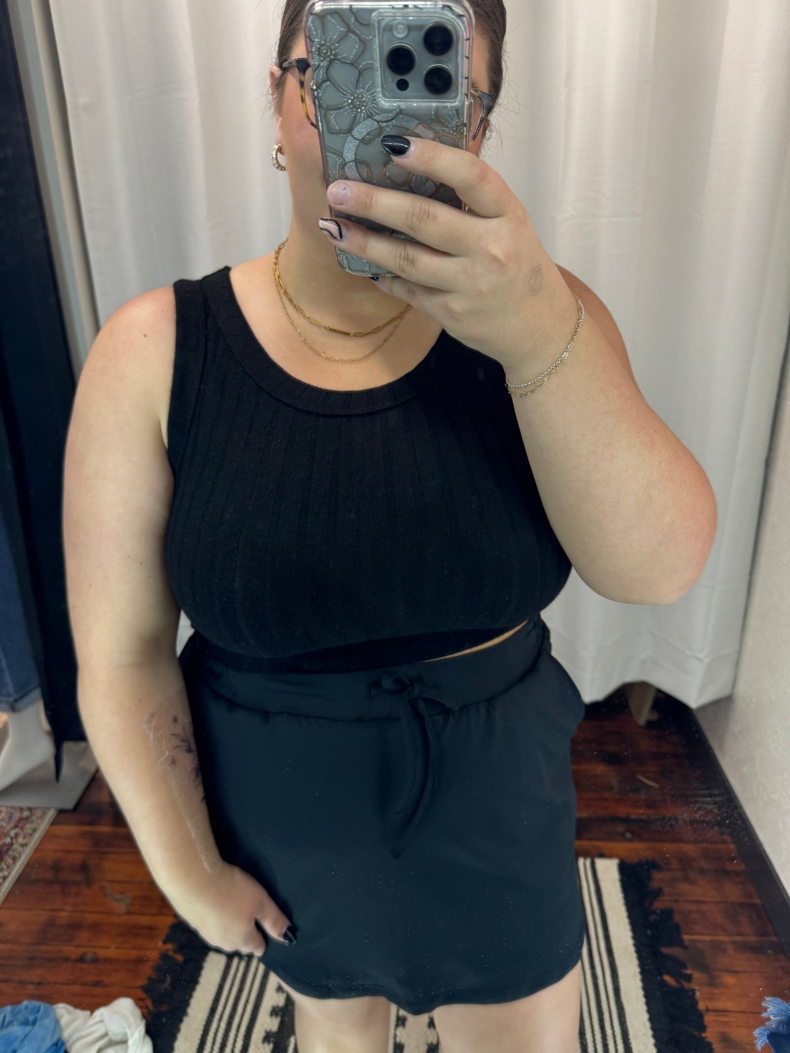 Black Ribbed Cropped Tank Top Summer Tanks Zenana 