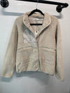 Tan Oversized Sherpa Jacket with Snap Buttons The Humming Arrow Boutique 